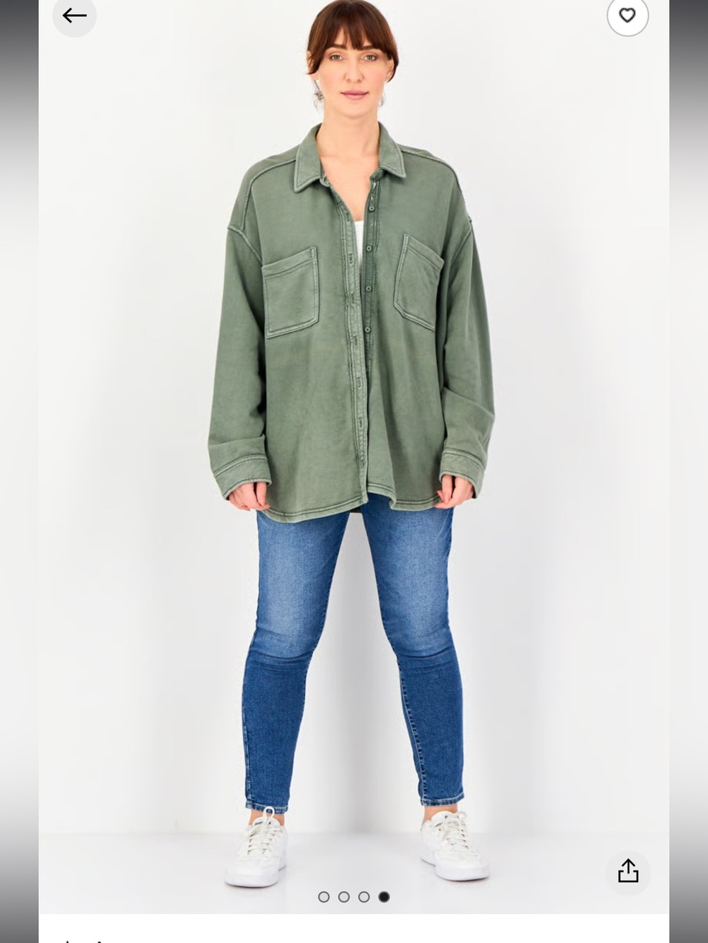 Aerie lumberJane shirt jacket Women Solid Long Sleeve, Sage Green oversized XS